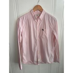 Abercrombie & Fitch Kids Pink & White Striped Button Down Top Girl's 15/16